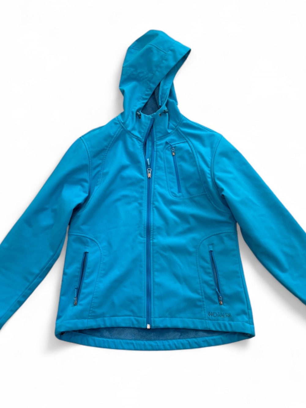 Double Diamond Fur Lined Blue Light Ski Jacket Size Medium